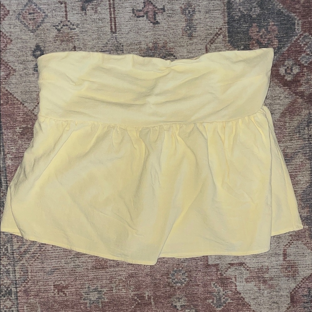 Peppermayo Light Yellow Smocked Top